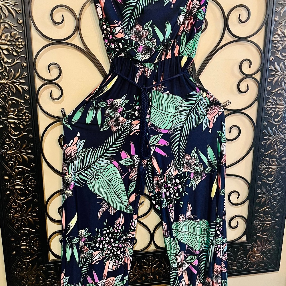 Navy Floral Ladies jumpsuit